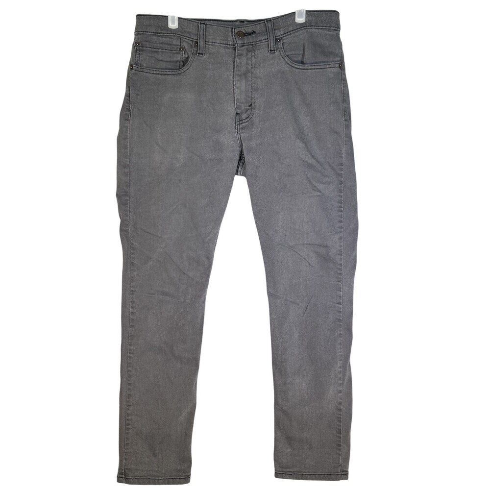 Levis 511 Jeans Mens 34x32 Gray Slim Fit Stretch Tapered Leg Denim Pants Zip Fly